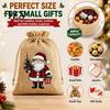 Christmas Party Favor Bags Jute Burlap Gift Bags, Drawstring Treat Candy Mini Advent Calendar Bag, Reusable Linen Packaging Pouch for Holiday