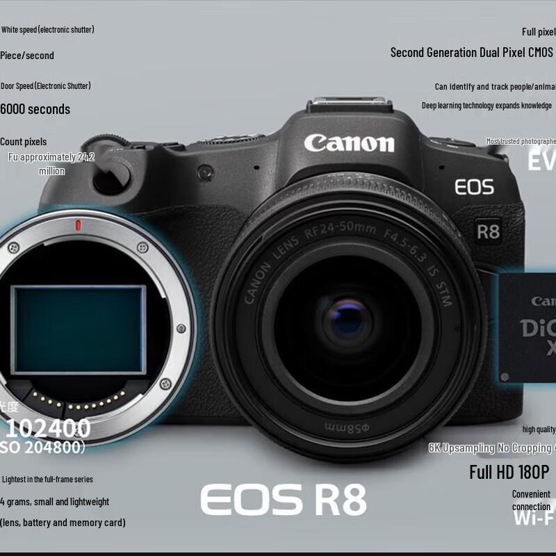 Canon Полнокадровая беззеркальная камера EOS R8 (Китайская версия)