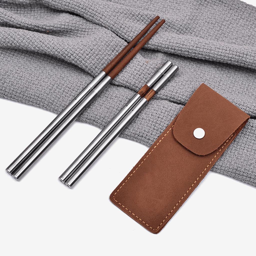 Складные палочки для еды с футляром для хранения. Удобные для переноски съемные палочки для еды. Практичная посуда для обедов на открытом воздухе.