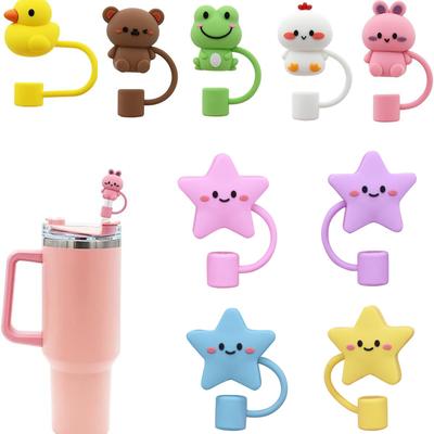 Соломенная крышка для чашки, силиконовый соломенный топпер, совместимый с стаканом для чашек с ручкой, крышки соломенных кончиков для чашек, аксессуары