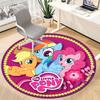 1 шт. Круглый коврик My Little Pony для офиса - Идеально подходит для декора офиса или кабинета, Машинная стирка, Нескользящая основа, Декоративный коврик для пола