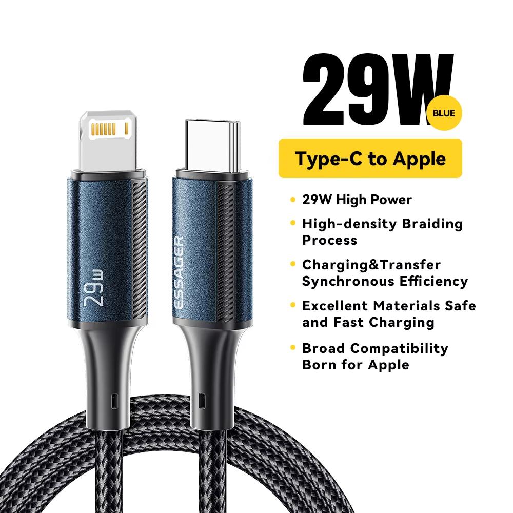 Essager USB C Cable For iPhone 14 13 12 11 Pro Max Xs Plus 29W Fast Charging Cable Type C To Lighting Date Wire For iPad Macboo