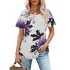 Женская модная повседневная плиссированная футболка с короткими рукавами и круглым вырезом с градиентным принтом