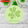 2D Flat 20*20cm1pc Happy St.Patrick's Day Green Fresh Four-leaf Grass Patterns Welcome Party Hanging Wooden Sign, Simplism&artistic Round Decorative