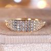 Сверкающие белые циркониевые обручальные кольца для женщин, модные золотые кольца, свадебные украшения