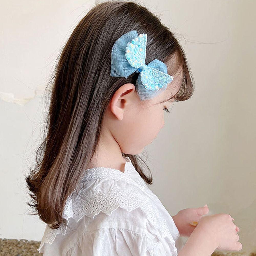 10pcs Mesh Bow Side Barrettes Princess Lace Headwear Beautiful Hair Clip  for Girls