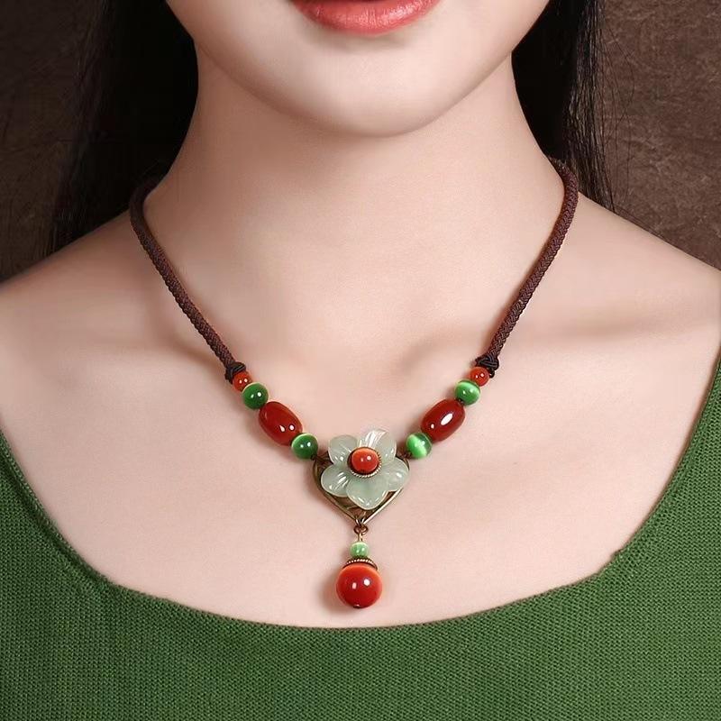 GemChic Женское Новое Этническое Классическое Ожерелье с Подвеской из Бисера, Винтажная Регулируемая Цепочка, Модный Подарок На День Рождения, Рождественские Украшения