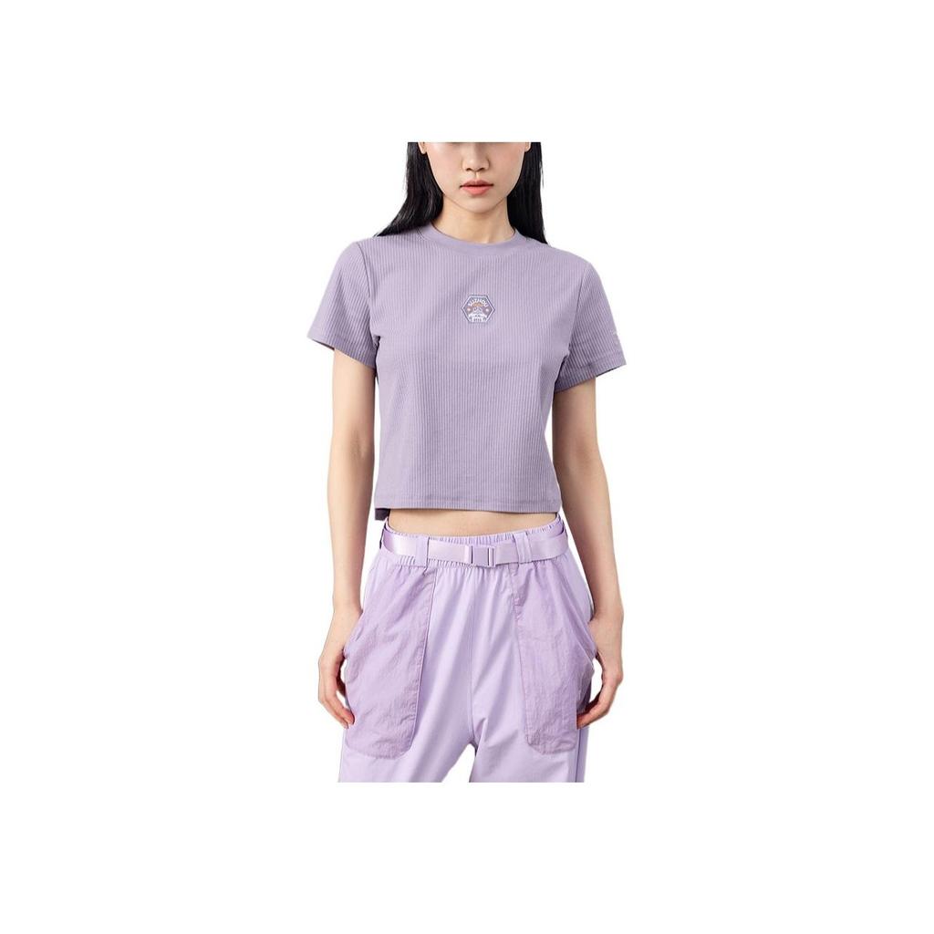 Anta Женская футболка с круглым вырезом и принтом, фиолетовая 962229145-1