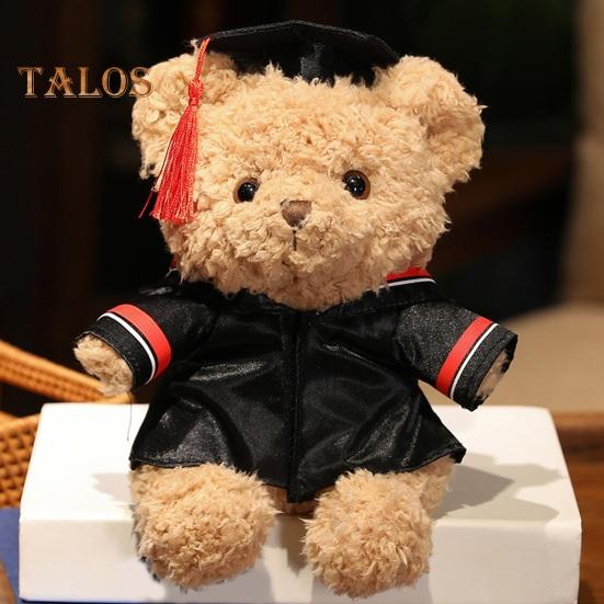 Мультяшная кукла-медведь, подарок на выпускной, мягкая, пушистая, моющаяся, с декором в шляпе, плюшевая игрушка в виде доктора, животного, выпускной топпер для торта, украшение для букета, реквизит