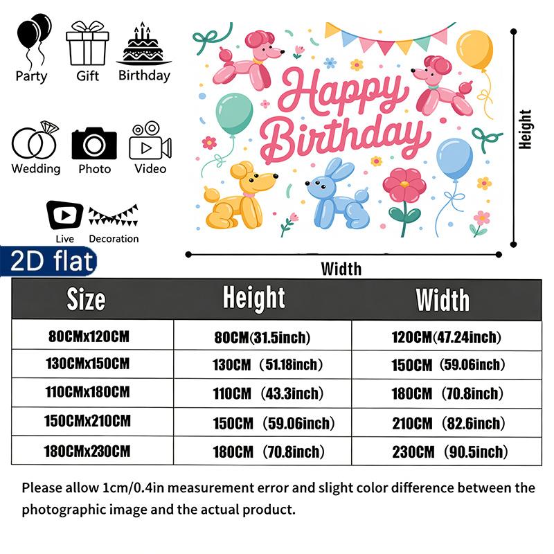 1pc 2D Flat Party Banner - Home Party Decor