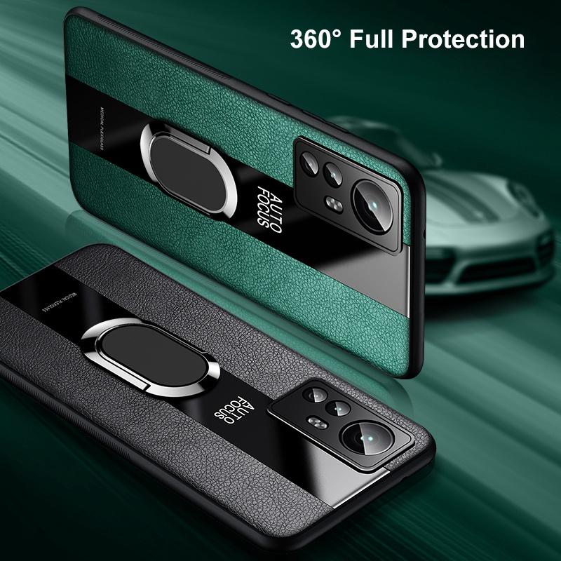 Кожаный чехол с держателем-кольцом для Xiaomi Mi 12 Pro 12X 12S Ultra 12T Pro Чехол Силиконовый чехол для телефона для Poco X3 F5 Pro F3 F4 X4 GT