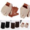 Half-finger Male Sheepskin Machinist Gloves Half-finger Leather Driving Gloves  Sports Fishing