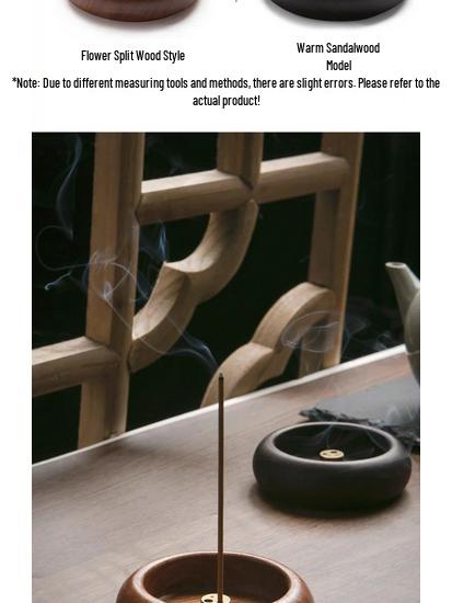 Walnut Mini Solid Wood Incense Holder - Multi-Hole Agarwood & Sandalwood Burner for Home & Travel