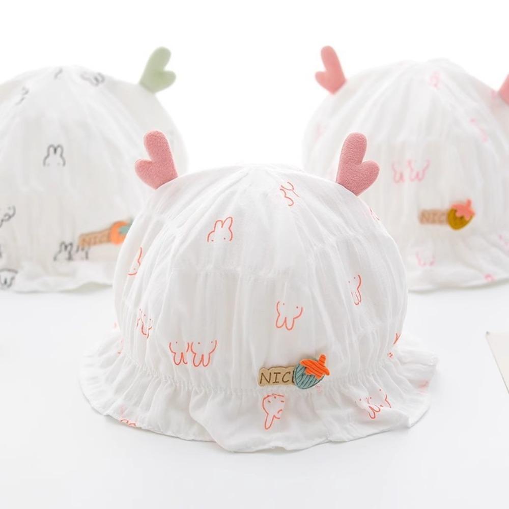 Cotton Baby Bucket Hats 0-6M Girl Boy Bonnet Cap Cute Baby Fisherman Cap  For Infant