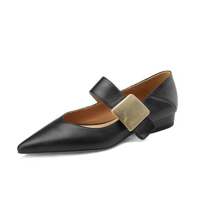 Брендовые весенние женские туфли-лодочки из натуральной кожи из воловьей кожи и свиной кожи, туфли с металлической квадратной пряжкой