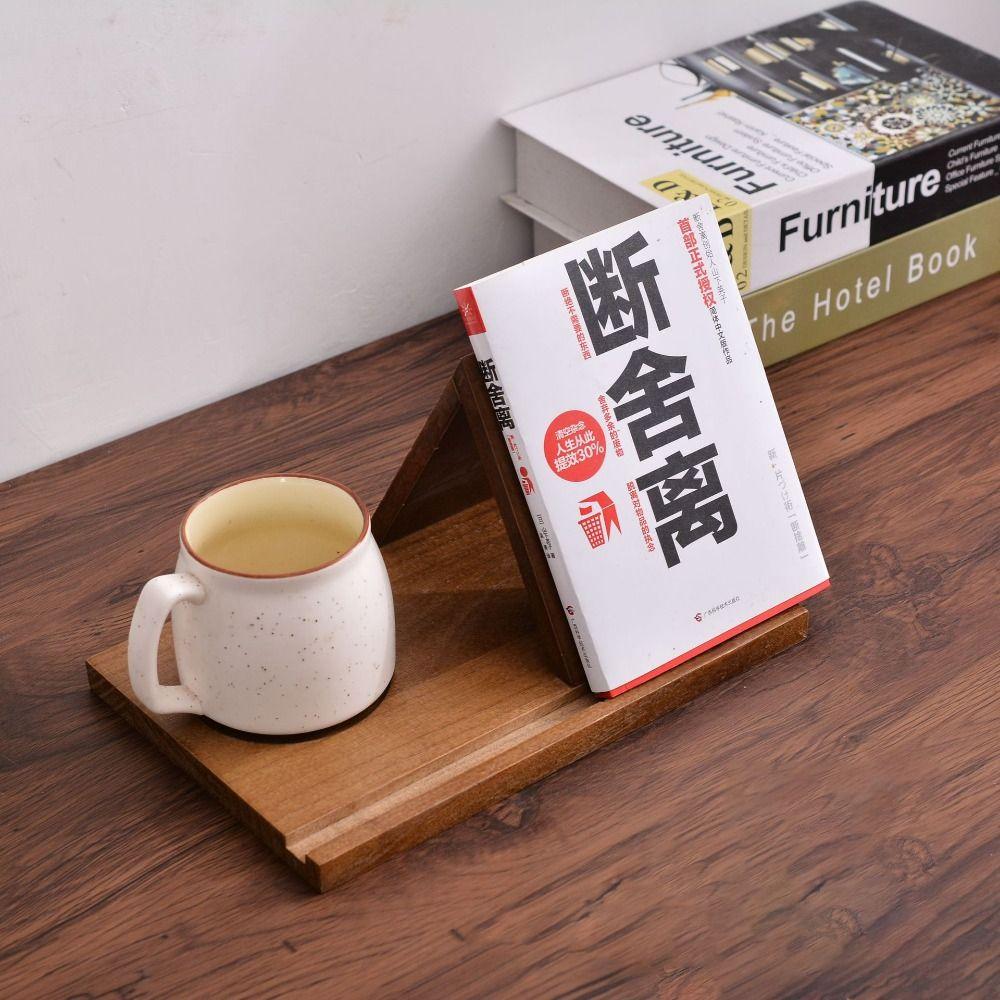 Owl Triangle Book Stand Handmade Desktop Bookend Organizer Multifunctional Recipe Shelf Bedroom