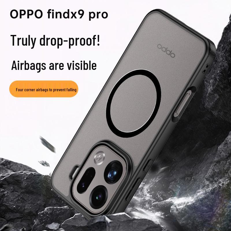 Магнитный чехол-броня OPPO Find X9 Pro/Realme GT7, матовый прозрачный, противоударный