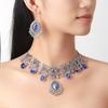 Vintage Ethnic Jewelry Set for Woman Hollow Water Drop Necklace Earrings