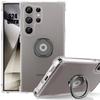 Case for Samsung Galaxy S24 Ultra, Transparent Shockproof Silicone Protection with Black Ring Holder
