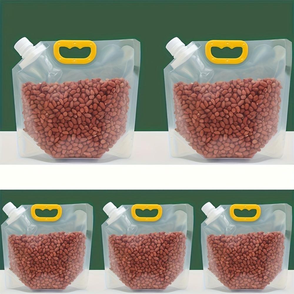 5 шт. многоразовых пакетов для хранения с ручкой и насадкой, дополнительный упаковочный пакет, пакет для сохранения свежести, герметичный пакет для заморозки с защитой от запаха