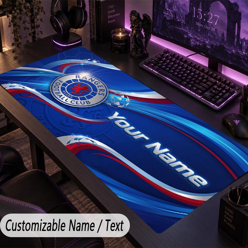 Custom Text Big Mousepad, Extended Desk Pad For Laptop Work GameRangers FC