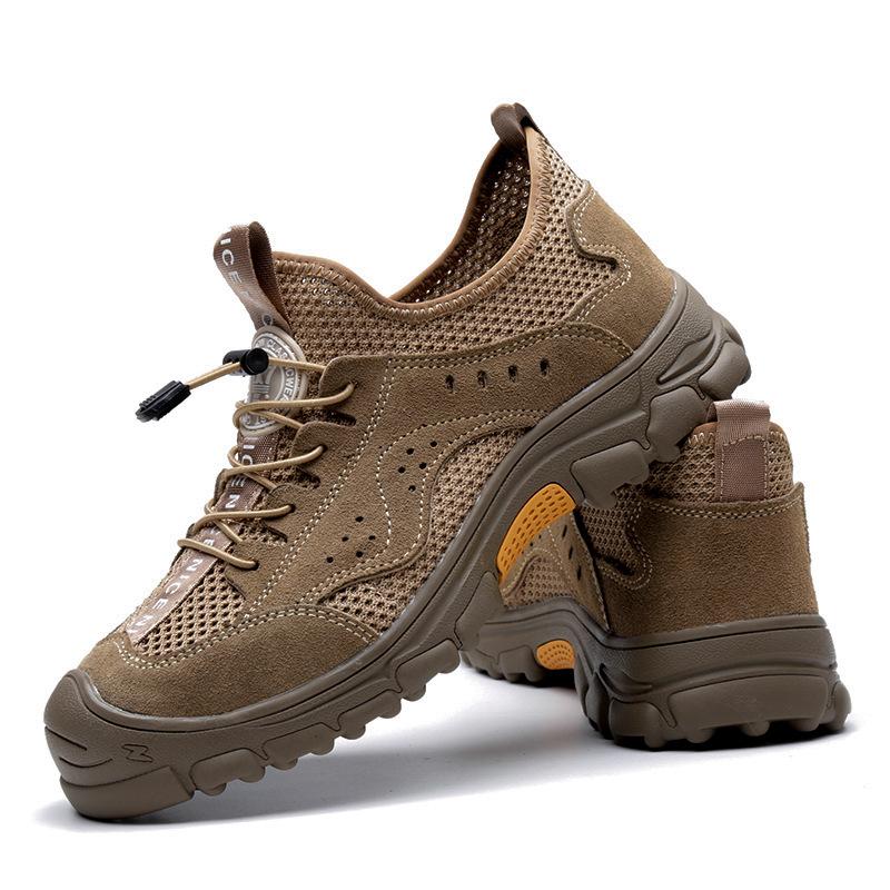 Oulylan High-Quality Steel Toe Work Footwear Summer Breathable Anti-Slip Safety Shoes Men Anti-Puncture Anti-Smash Labor Boots