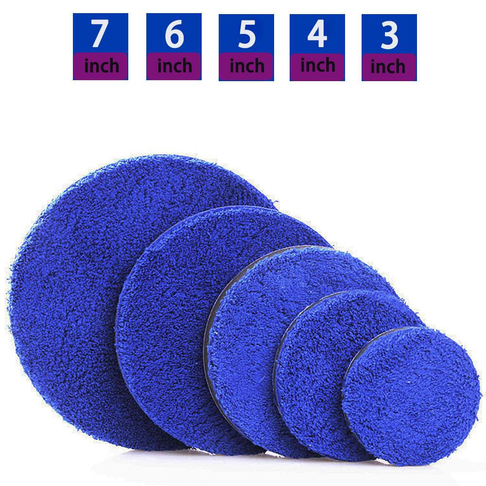 2/3/4/5/6/7inch Microfiber Polishing Pad For Cars Body Polish Wax Buffer Pad Wash Cleaning Micro Fiber Polishing