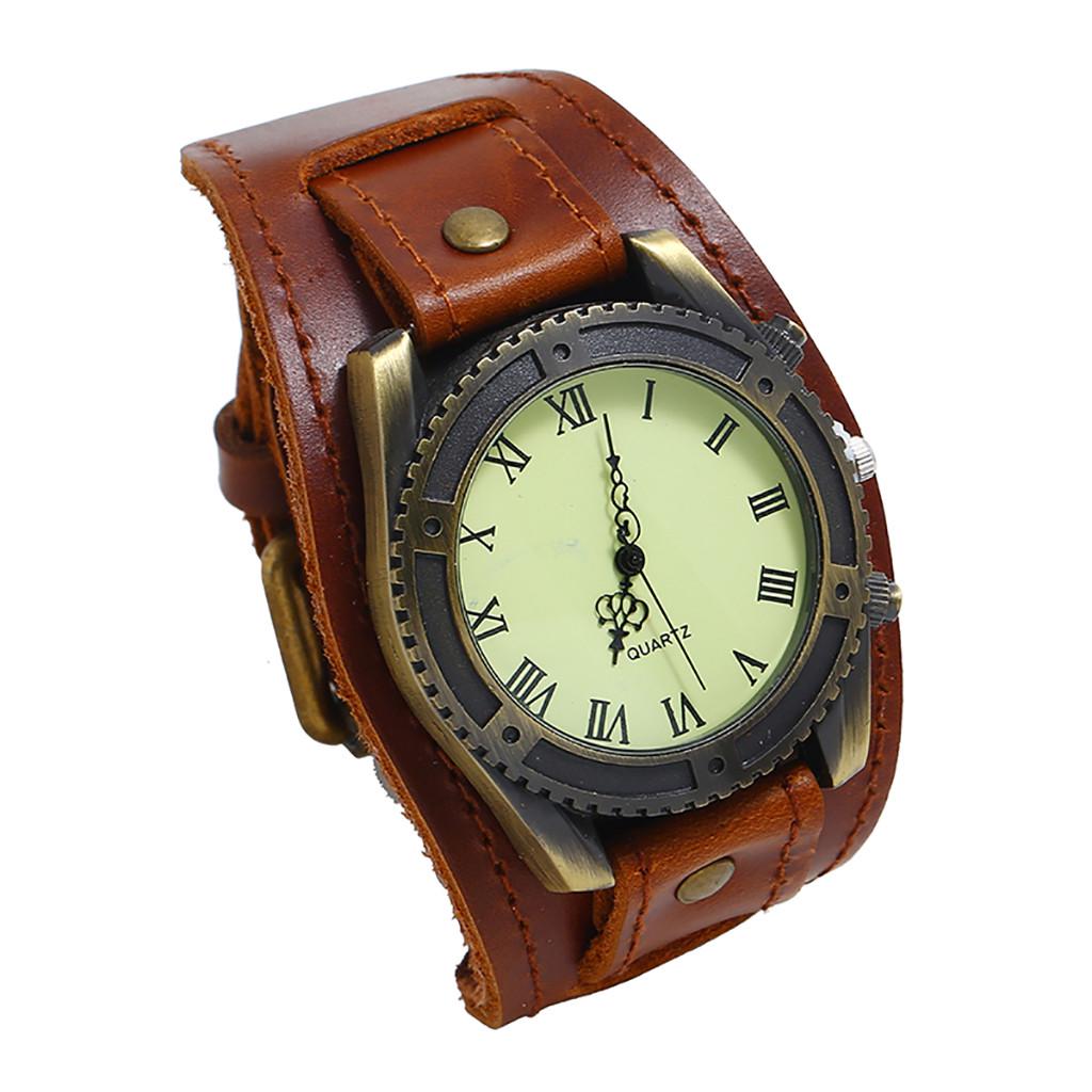 Men Punk Retro Fashion Pin Buckle Strap Leather Watch