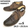 KATHARINE HAMNETT Кожаные ботинки чукка, короткие, размер S 24.5-26.0, коричневые, обувь ручной работы(ИСПОЛЬЗОВАЛ)