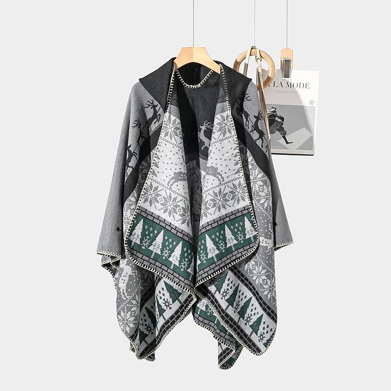 Дышащая, теплая и универсальная домашняя, осенне-зимняя женская шаль для путешествий, толстый плащ, одеяло с кондиционером