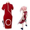 Костюм для косплея Харуно Сакуры премиального качества, унисекс, красный ципао, наряд для аниме-ролевых игр