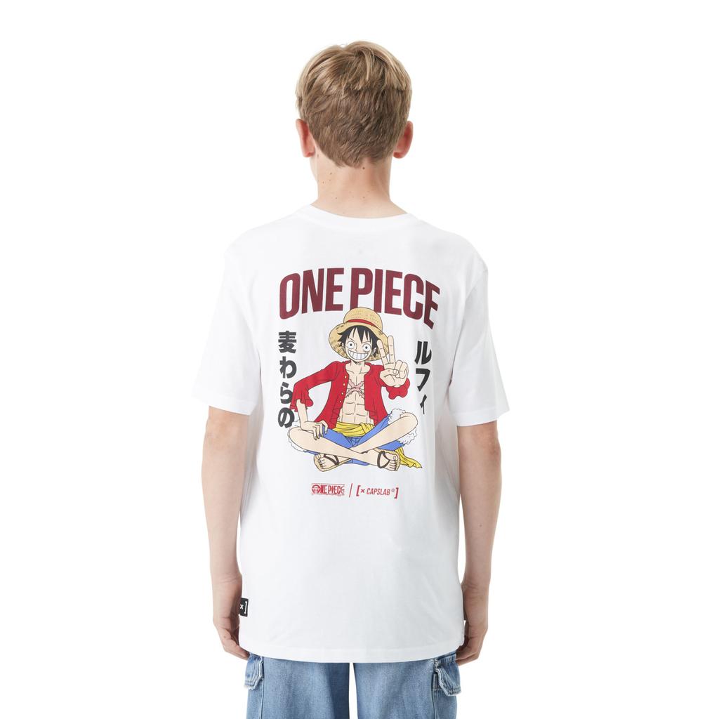 T-shirt en coton garçon relax fit avec print  One Piece Luffy Jr