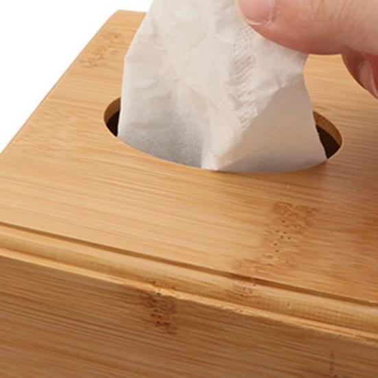 Коробка для салфеток, экологически чистый прочный бамбуковый прямоугольный держатель для хранения салфеток для дома