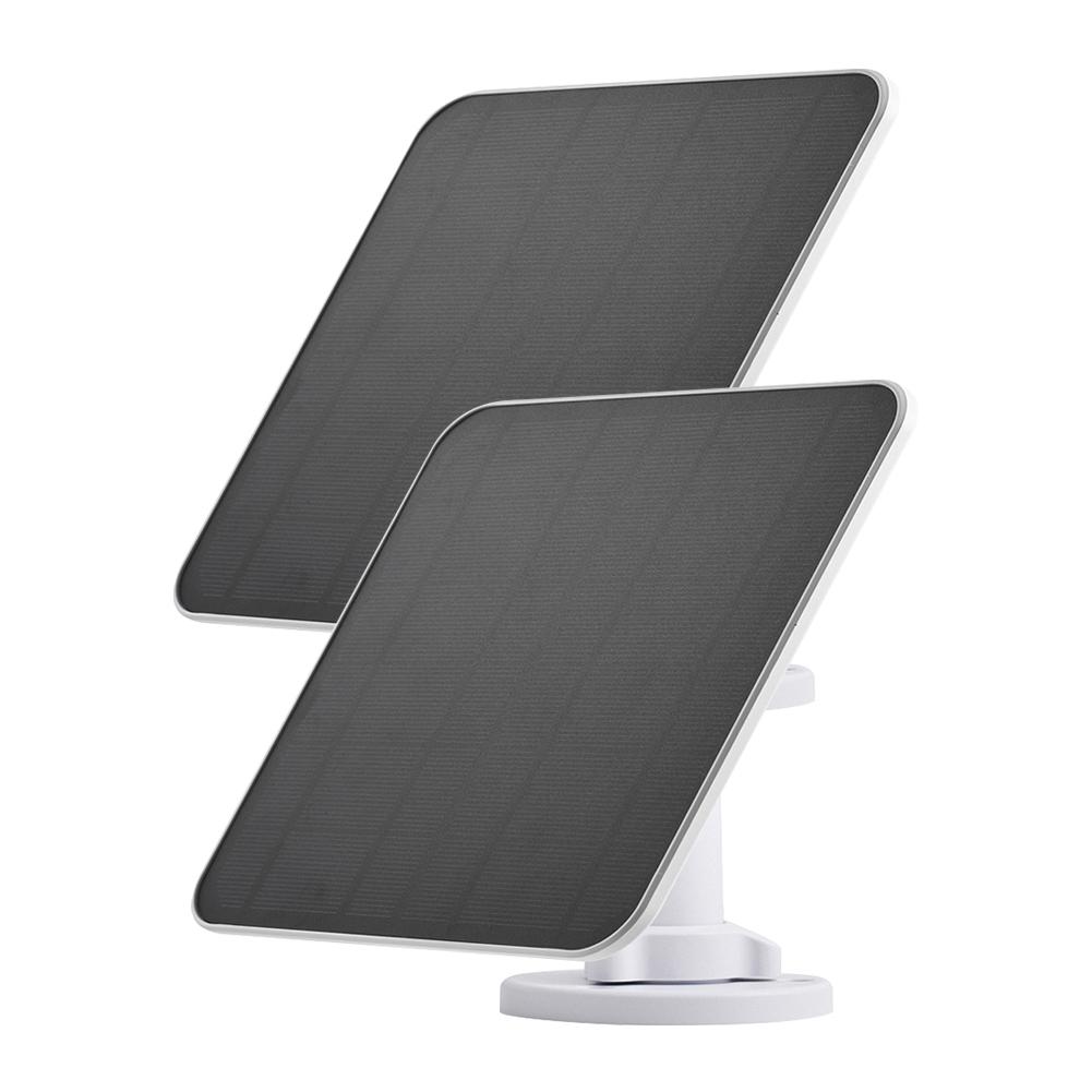 Солнечная панель 5 Вт для беспроводной камеры безопасности на открытом воздухе с портами DC3.5/Micro-USB/Type-C для кольцевой прожектора и кольцевой фиксатора