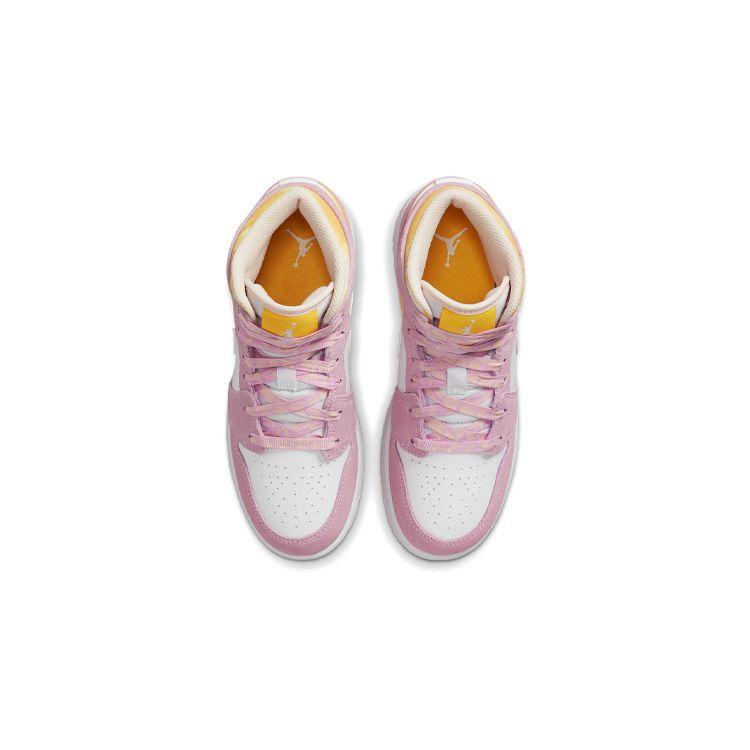 Детские кроссовки Air Jordan 1 Mid SE GS Arctic Pink Light-Arctic-Pink University-Gold White DC9517-600