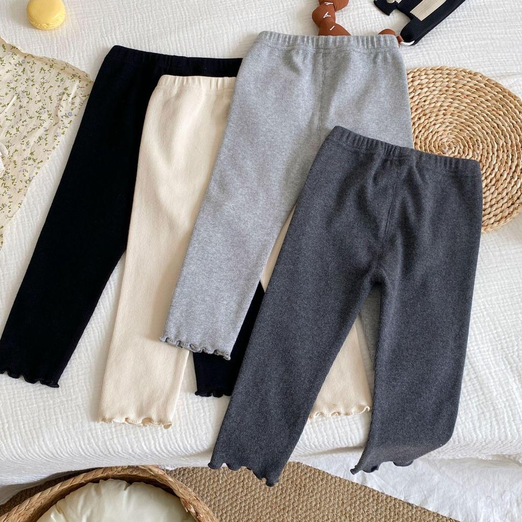 2025 Новый Осенний Стиль Леггинсы Однотонные с Латками на Коленях для Девочек Ясельного Возраста: Модная и универсальная верхняя одежда и брюки