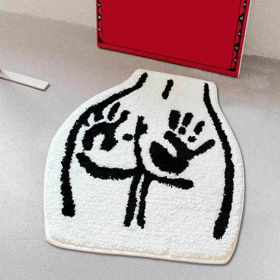 Коврик для пола нескользящий впитывающий воду коврик для ванной комнаты с имитацией дизайна с отпечатком руки