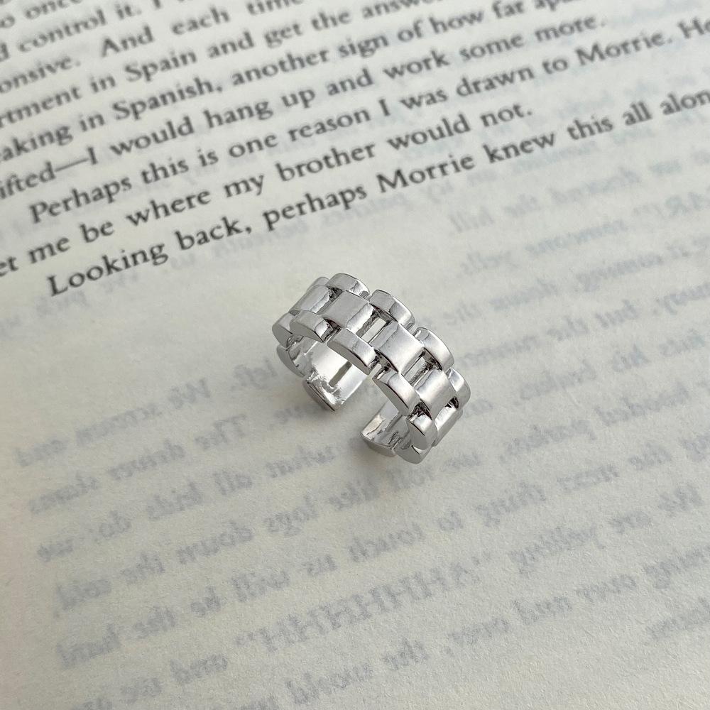 Серебряные часы s925, кольца-цепочки для женщин и мужчин, модные креативные ретро-простые индивидуальные вечерние ювелирные изделия, подарок