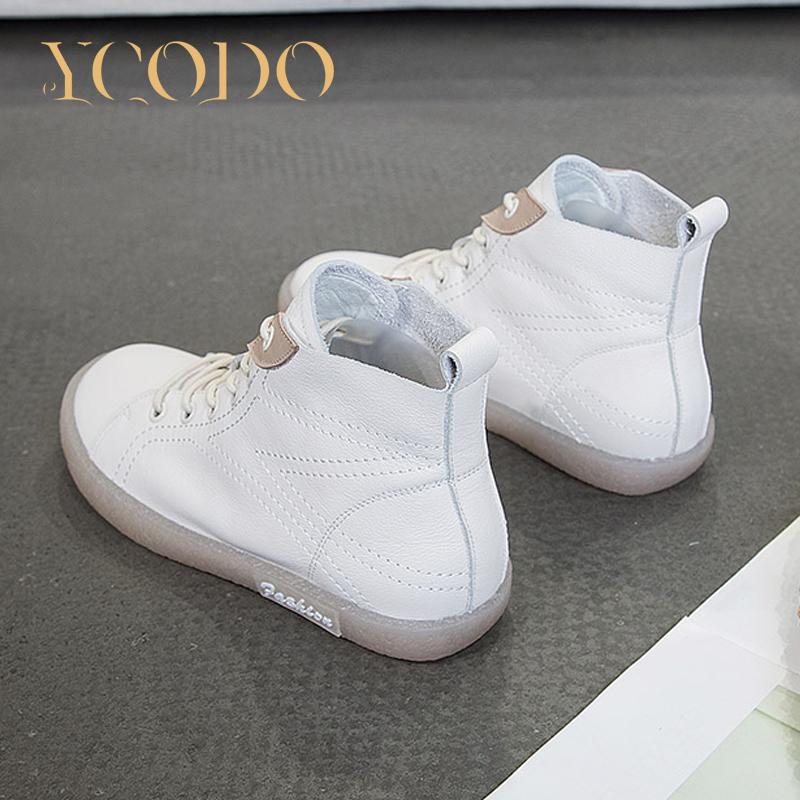 Женская весенне-осенняя женская обувь из воловьей кожи с мягкой подошвой в рубчик, высокие нескользящие туфли на плоской подошве для беременных