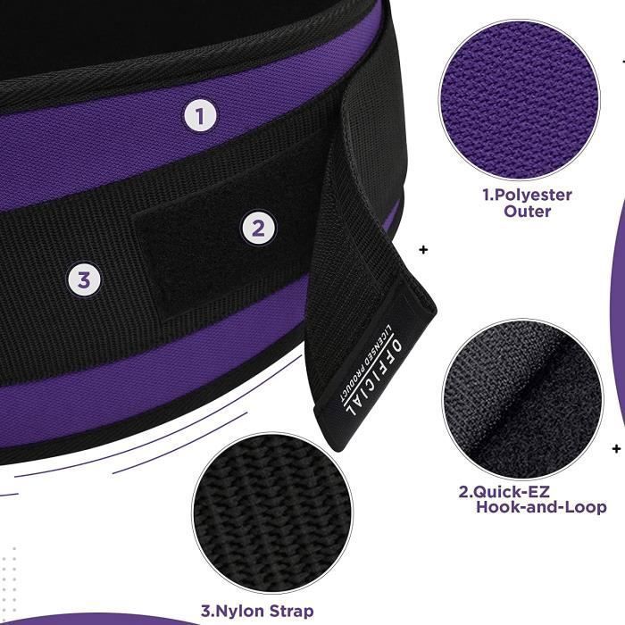 RDX Ceinture De Musculation Powerlifting Fitness, Ceinture Lombaire Pour Gym, Haltérophilie, Deadlifts, Entraînement, Violet, M