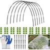 Комплект для создания садовой арки с перчатками и 30 колышками - регулируемая опора для растений на приподнятых грядках, в теплицах, для защиты от мороза - стекловолоконные опоры