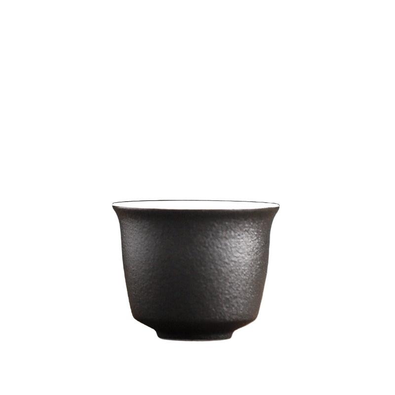Black Ceramic Teacup Handmade Porcelain Tea Cup Tea Accessories Home Master Cup Portable Tea Set Meditation Cup