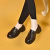 Thick-soled Women's Autumn College Style Metal Buckle Muffin and Small Leather Shoes, One Pedal Single Shoes