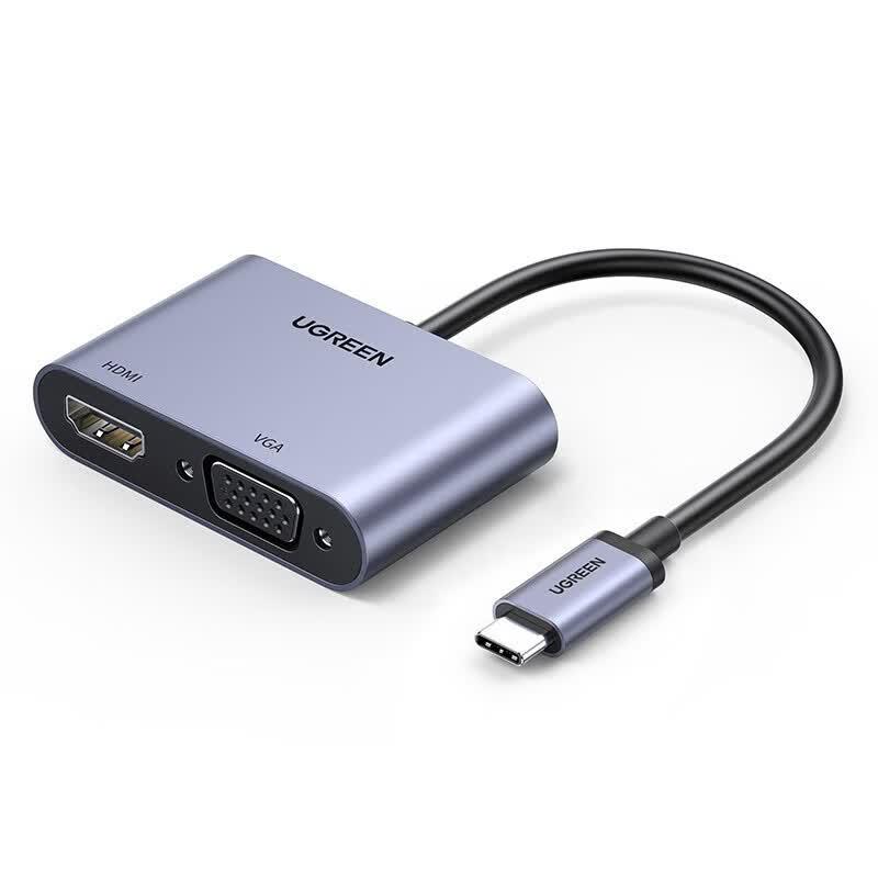 Ugreen Адаптер USB-C на HDMI+VGA для двух дисплеев