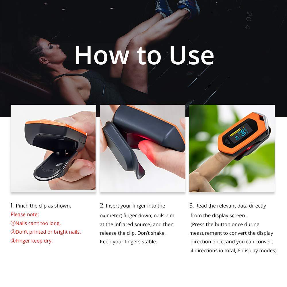 Пульсоксиметр на палец с кейсом для хранения (со встроенным аккумулятором)