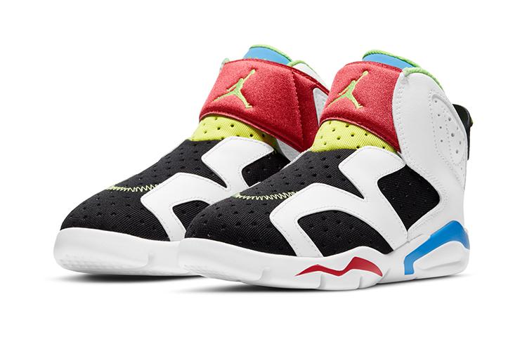 Jordan Air Jordan 6 High top Children's Basketball Shoes White Red Blue Children Aged 3 7 Years Old CT4416-103