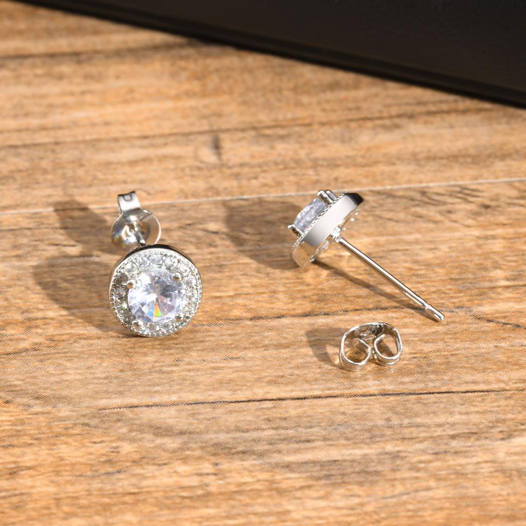 Серьги-гвоздики унисекс Vnox с камнями CZ, серьги с черными камнями Zorconia, круглые серьги для женщин и мужчин