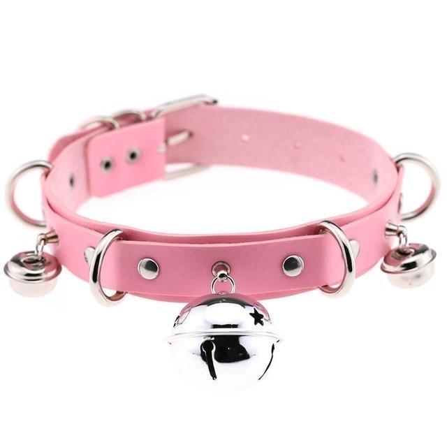 Pleather Cat Bell Collar Kitten Play Leather Collars & Leashes