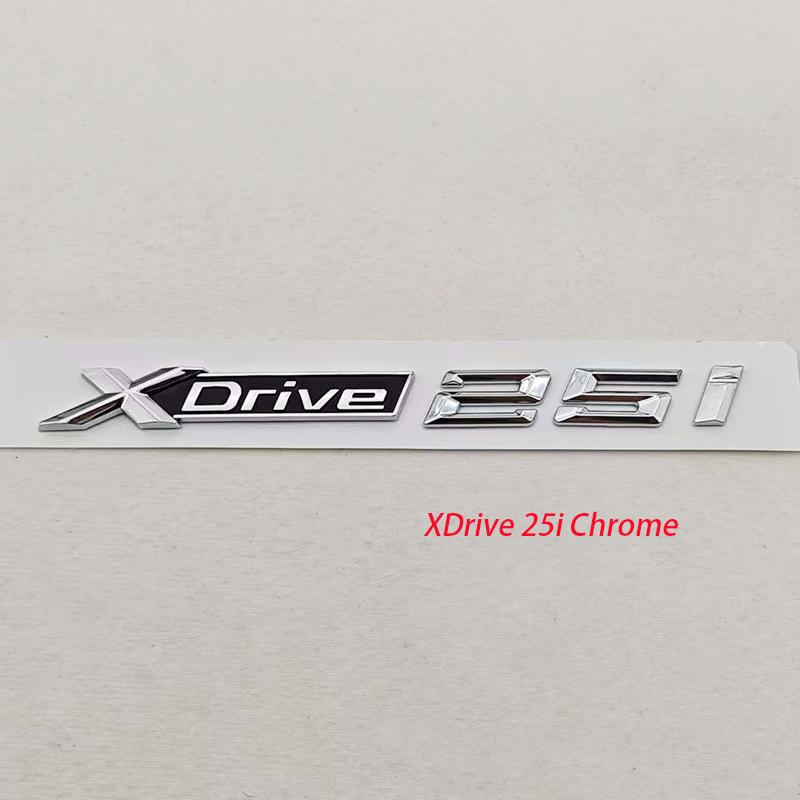 3D ABS Chrome Black Car Styling Logo XDrive 25i 25d Badge Rear Trunk Emblem Side Door Sticker for BMW Auto Accessories yo2
