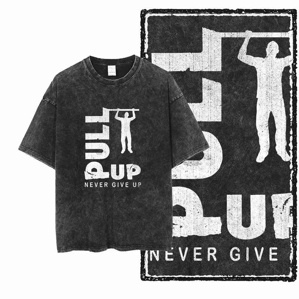 BODY BUILDING Printed Cotton YG Acid Washed Graphic Unisex T Shirt Cool CROSSFIT Streetwear Men Tshirts Big Size Tee for622